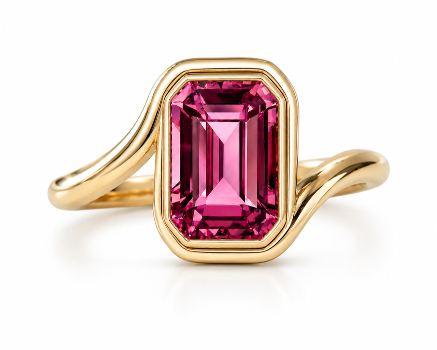 Pink Tanga garnet emerald cut 2.22 carats loose gemstone - Buy loose or customise