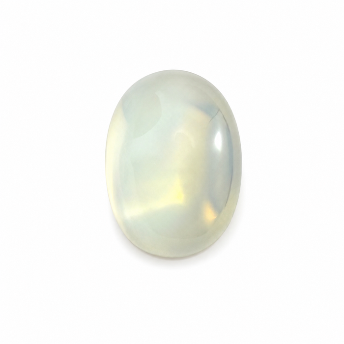 Rainbow moonstone 5.21 carat elongated oval cut sugarloaf cabochon loose gemstone