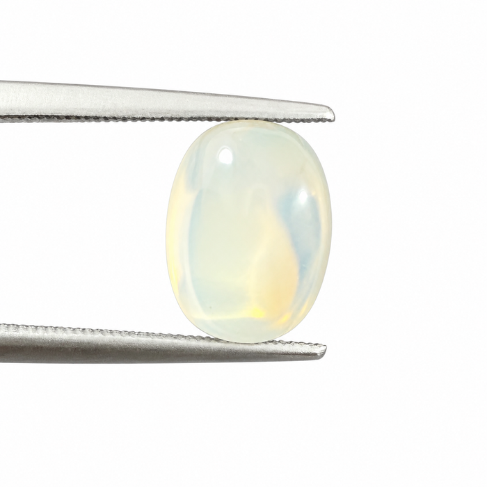 Rainbow moonstone 5.21 carat elongated oval cut sugarloaf cabochon loose gemstone