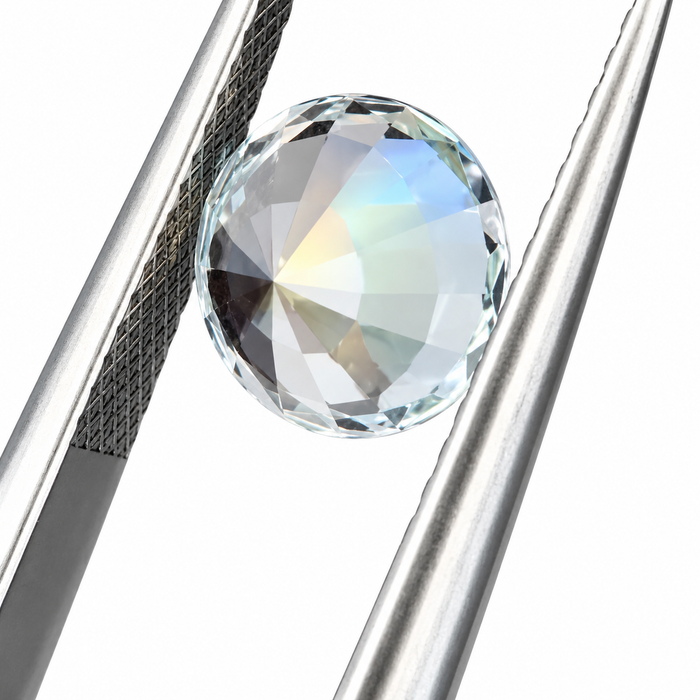 Rainbow moonstone 1.00 carat round brilliant cut loose gemstone