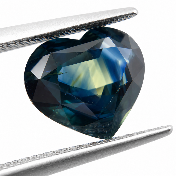 Pharaoh’s eye Australian Parti Sapphire heart cut 4.28 carats - Buy loose or customise