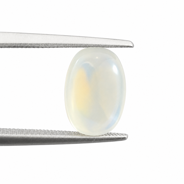 Rainbow moonstone 5.21 carat elongated oval cut sugarloaf cabochon loose gemstone