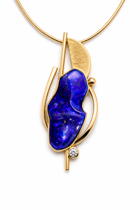 Australian jelly opal 22.94 carat loose gemstone - Carving by Daniela L'Abbate