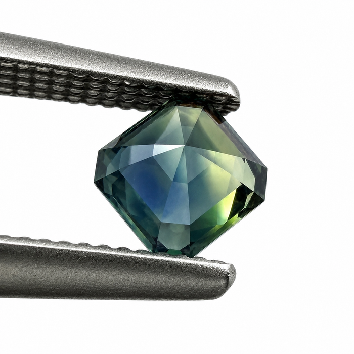 Australian Teal sapphire 0.42ct Aascher cut loose gemstone - Buy loose or customise