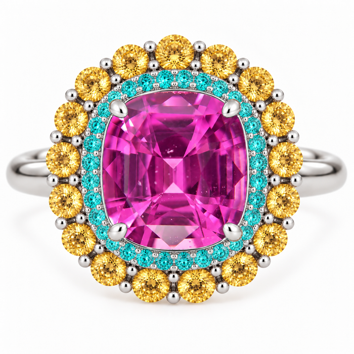 Unheated Treatment Pink Sapphire 1.25 carat 6.53x5.72x3.72mm rectangle cushion cut