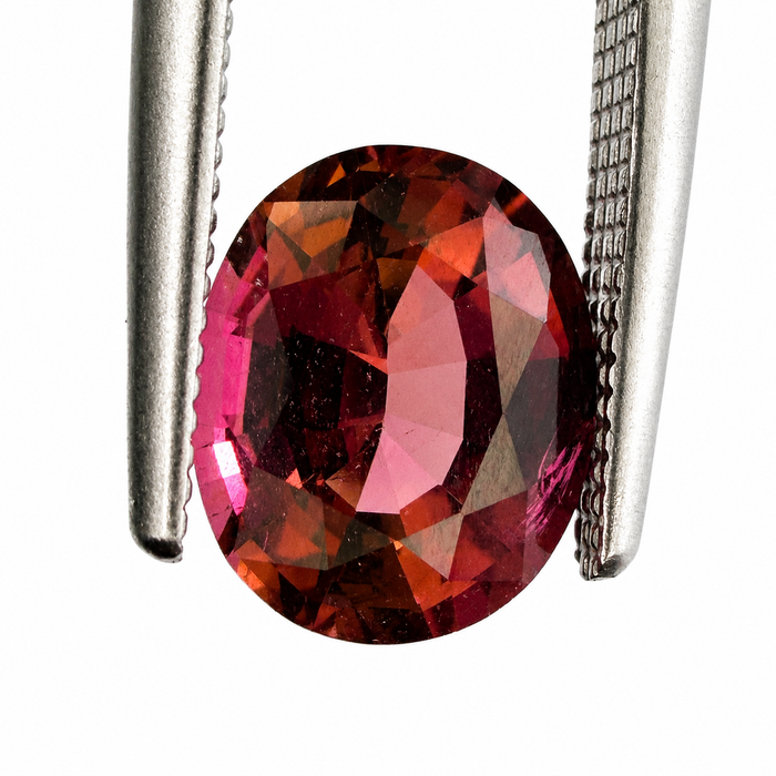 Pink orange sunset tourmaline fancy oval cut 1.28 carats loose gemstone - Buy loose or customise