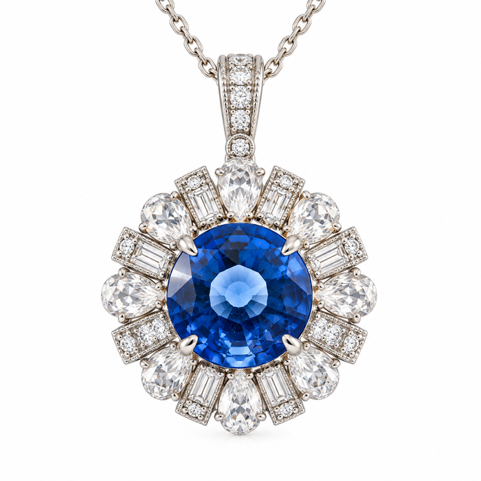 Natural blue Ceylon Sapphire oval cushion cut 6.8x6.2mm 1.71 carat gemstone