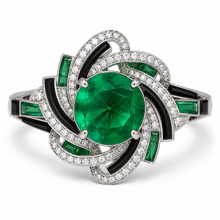 Emerald round brilliant cut 0.48 carat loose gemstone - Make a custom order