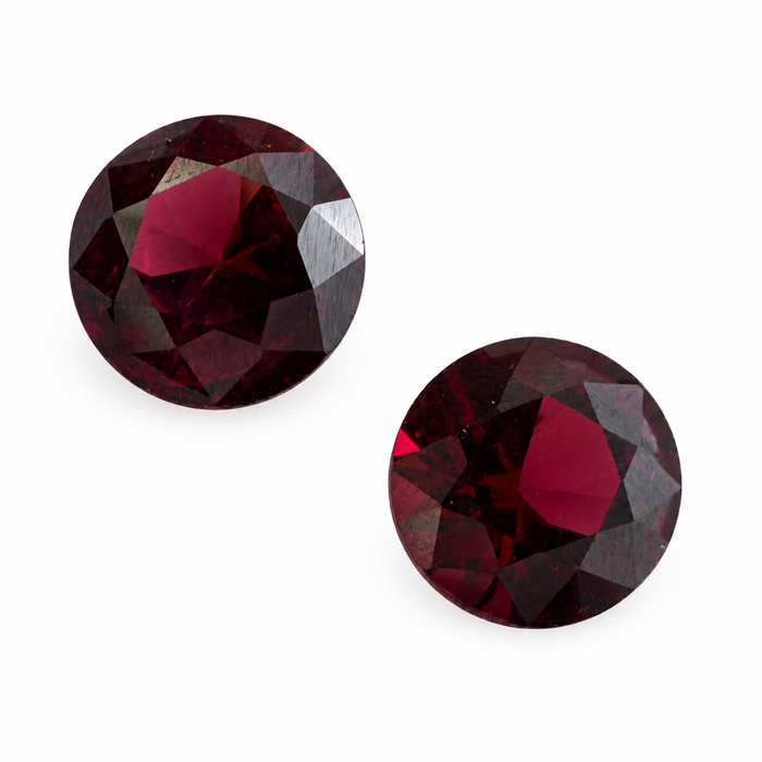 Blood red Spinel round cut matched pair 0.72 carats total - Buy loose or customise