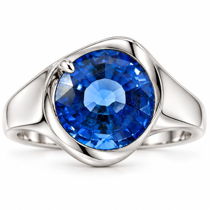 Natural blue Ceylon Sapphire oval cushion cut 6.8x6.2mm 1.71 carat gemstone