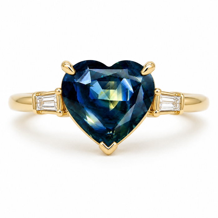 Pharaoh’s eye Australian Parti Sapphire heart cut 4.28 carats - Buy loose or customise