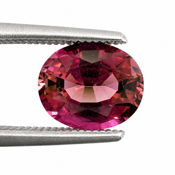 Pink orange sunset tourmaline fancy oval cut 1.28 carats loose gemstone - Buy loose or customise