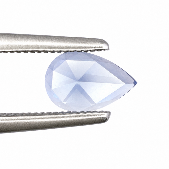 Blue Ceylon Sapphire pear rose cut 0.44 carat loose gemstone - Make your own custom jewelry design