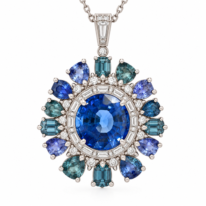 Natural blue Ceylon Sapphire oval cushion cut 6.8x6.2mm 1.71 carat gemstone