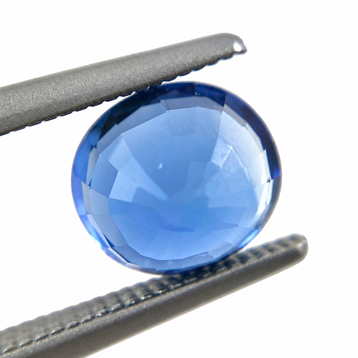 Natural blue Ceylon Sapphire oval cushion cut 6.8x6.2mm 1.71 carat gemstone