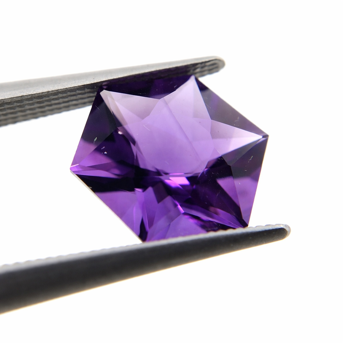 Amethyst pair hexagon cut 7.13 carat loose gemstone - Buy loose or make custom jewelry