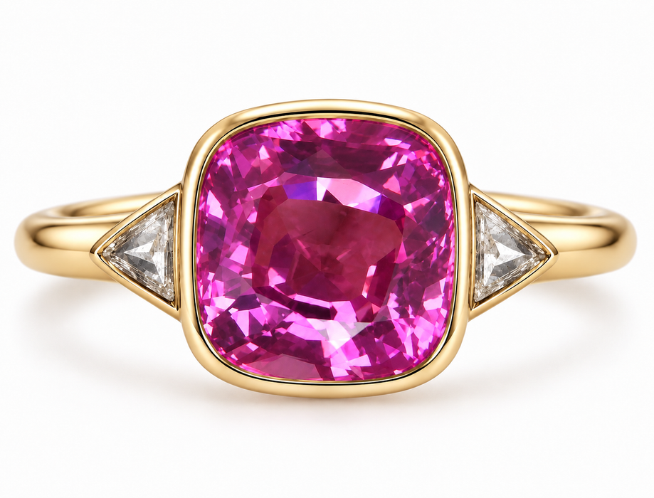 Pink Tourmaline Rubellite square cushion cut 3.65 carats loose gemstone - Make a custom order