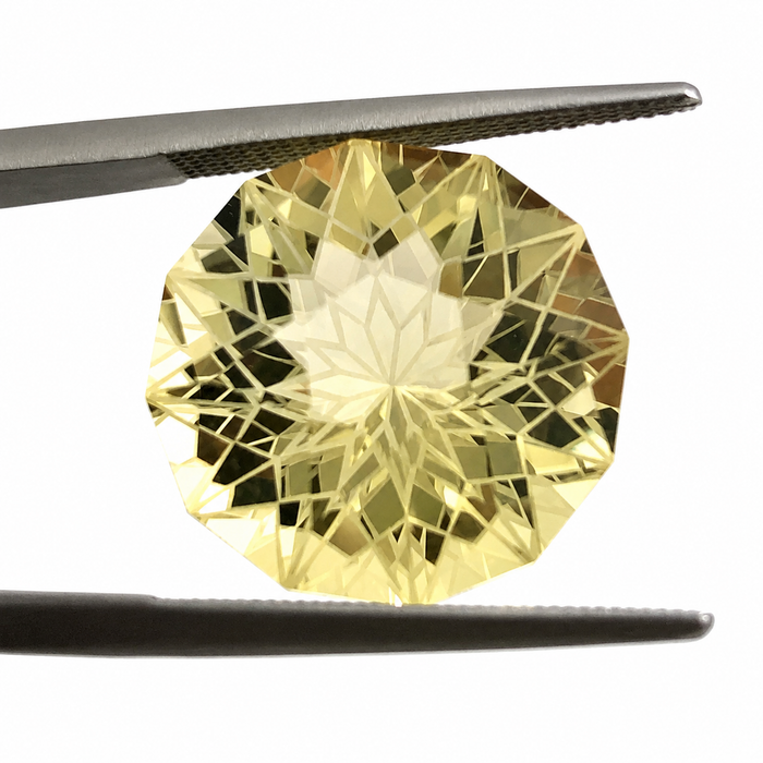 Citrine lemon quartz unique German laser geometric mixed cut 14.24 carat loose gemstone - Buy loose or customise