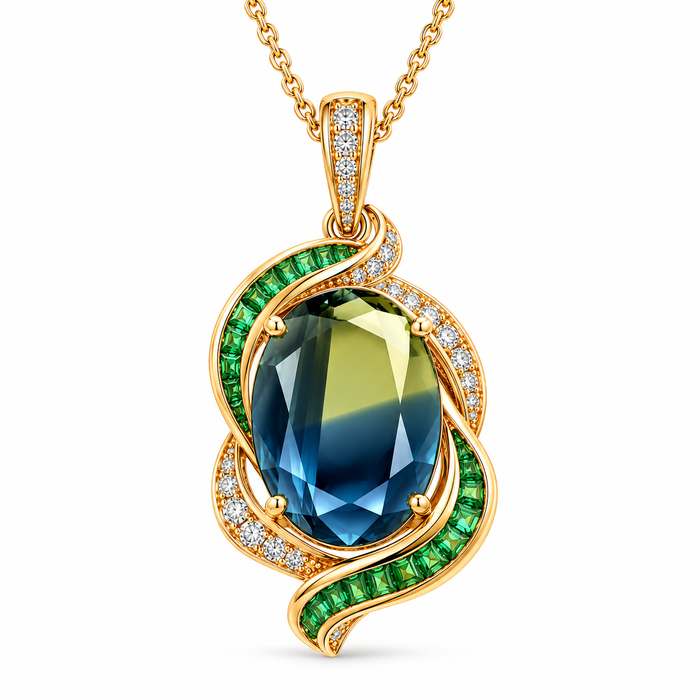 Australian Parti sapphire with colour split growth pattern 1.55ct oval Portrait cut loose gemstone - Buy loose or customise