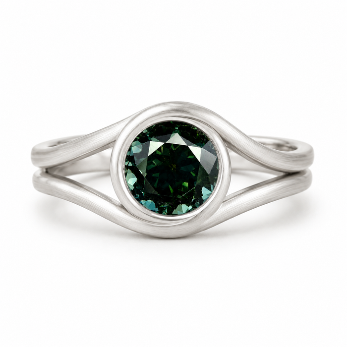 Australian Dark Teal sapphire 0.83 round brilliant cut loose gemstone - Buy loose or customise