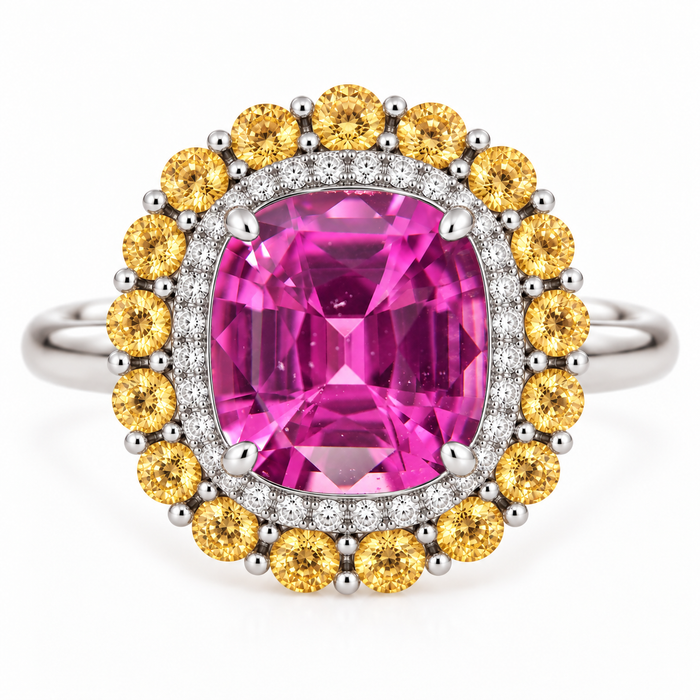 Unheated Treatment Pink Sapphire 1.25 carat 6.53x5.72x3.72mm rectangle cushion cut
