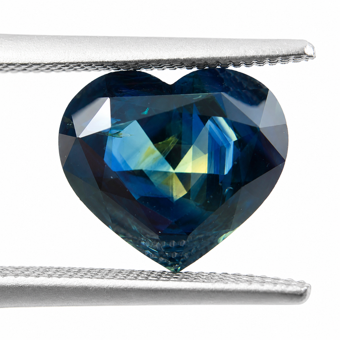 Pharaoh’s eye Australian Parti Sapphire heart cut 4.28 carats - Buy loose or customise