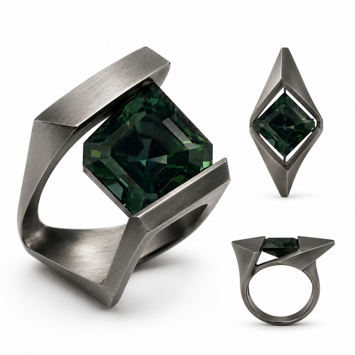 Australian Teal sapphire 0.42ct Aascher cut loose gemstone - Buy loose or customise