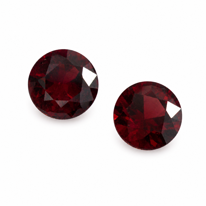 Blood red Spinel round cut matched pair 0.72 carats total - Buy loose or customise