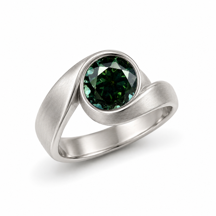 Australian Dark Teal sapphire 0.83 round brilliant cut loose gemstone - Buy loose or customise