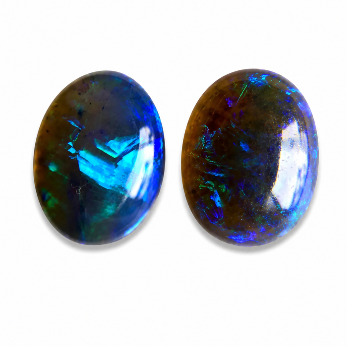 Australian jelly opal matched pair 1.67 carat total loose gemstone - Buy loose or customise