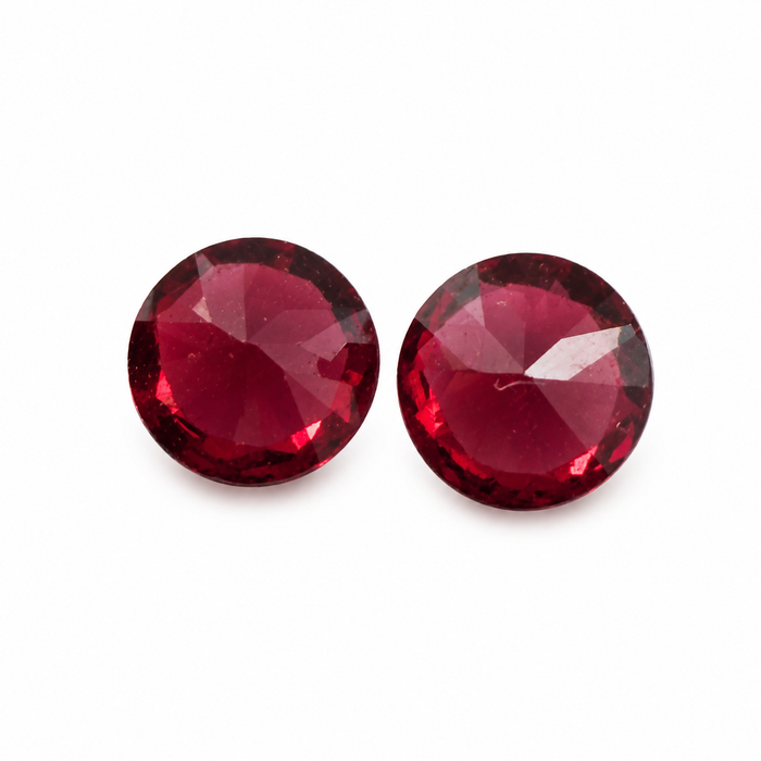 Blood red Spinel round cut matched pair 0.72 carats total - Buy loose or customise