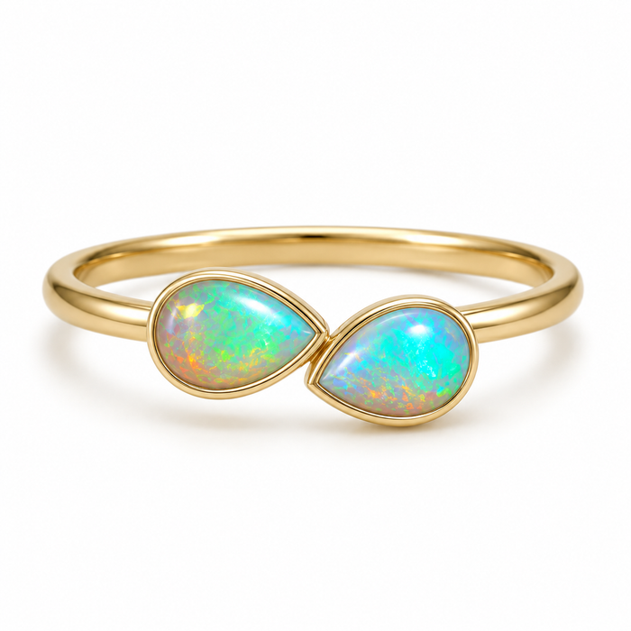 Australian white opal matched pair 2.18 carat total loose gemstone - Buy loose or customise