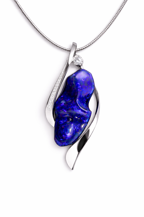 Australian jelly opal 22.94 carat loose gemstone - Carving by Daniela L'Abbate