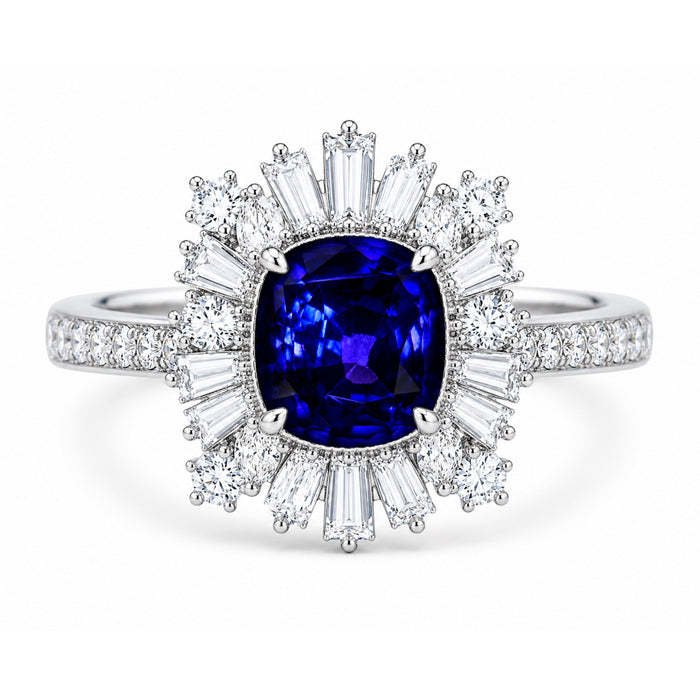 Blue Purple color change Sapphire 2.00 carat 6.63x6.24x5.17mm square cushion cut