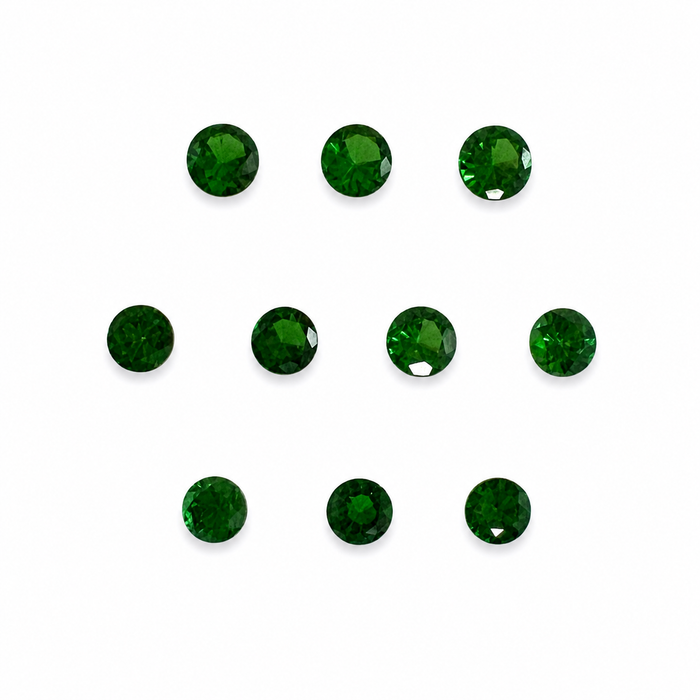 Green Tsavorite garnet round cut 0.10-0.14ct 3x1.7mm approximately each loose gemstone - price is per stone - Buy loose or customise