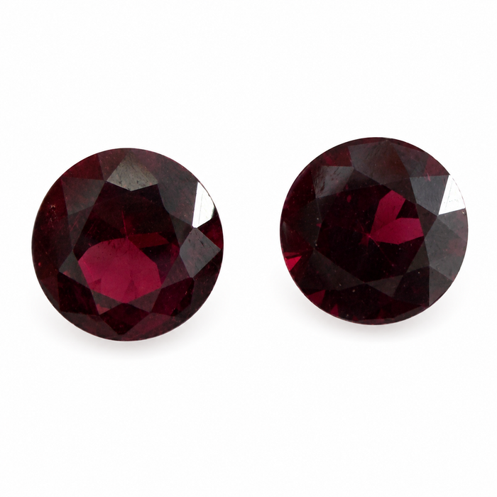 Blood red Spinel round cut matched pair 0.72 carats total - Buy loose or customise