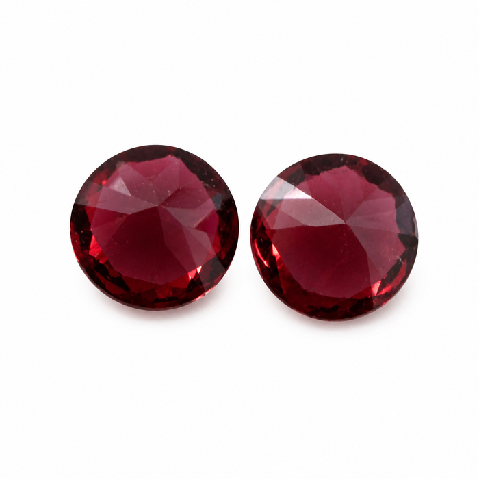 Blood red Spinel round cut matched pair 0.72 carats total - Buy loose or customise