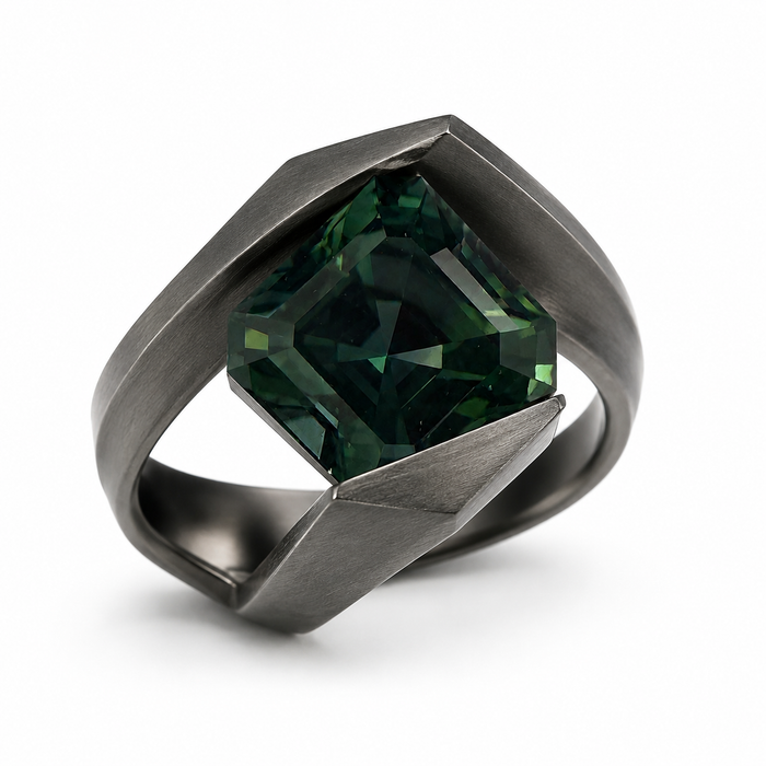 Australian Teal sapphire 0.42ct Aascher cut loose gemstone - Buy loose or customise
