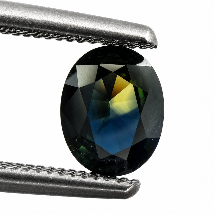 Australian Parti sapphire with colour split 0.68ct oval brilliant cut loose gemstone - Buy loose or customise