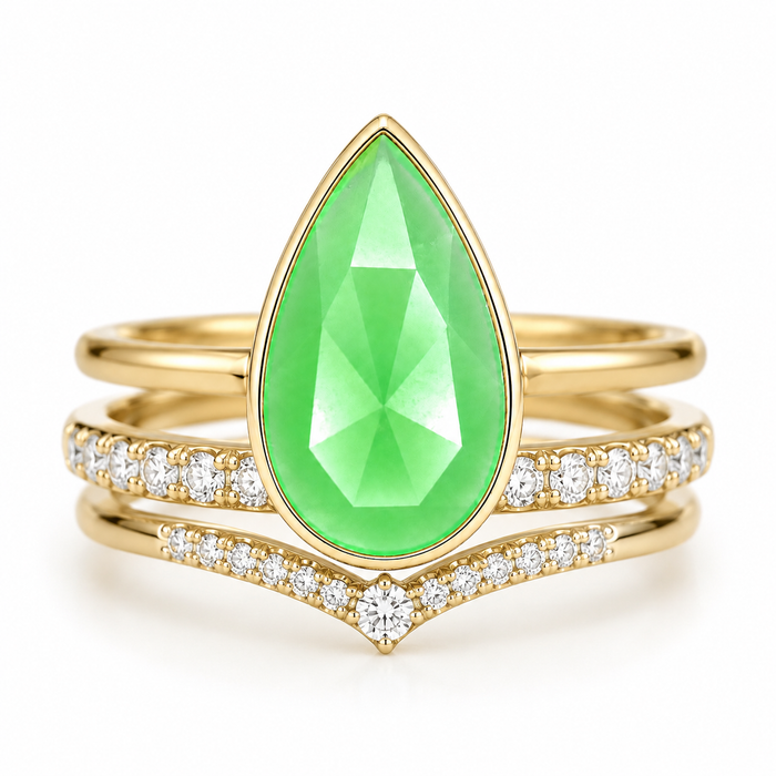 Australian Chrysoprase pear rose cut 0.97 carat loose gemstone - Make your own custom jewelry design.