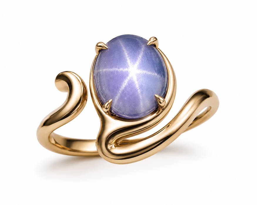 Blue Star Sapphire oval cut cabochon 2.95 carats - Make your own custom jewelry design