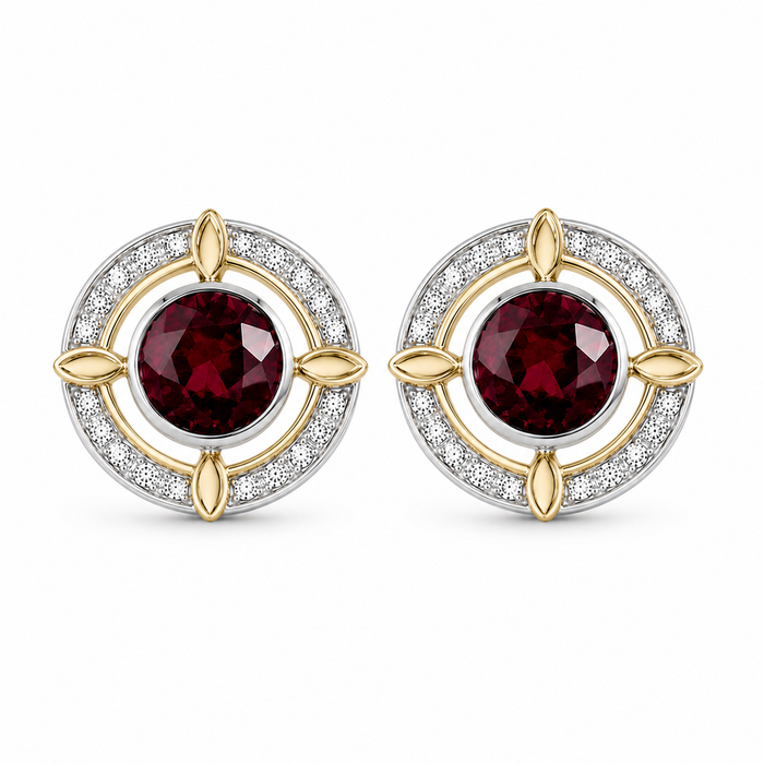 Blood red Spinel round cut matched pair 0.72 carats total - Buy loose or customise