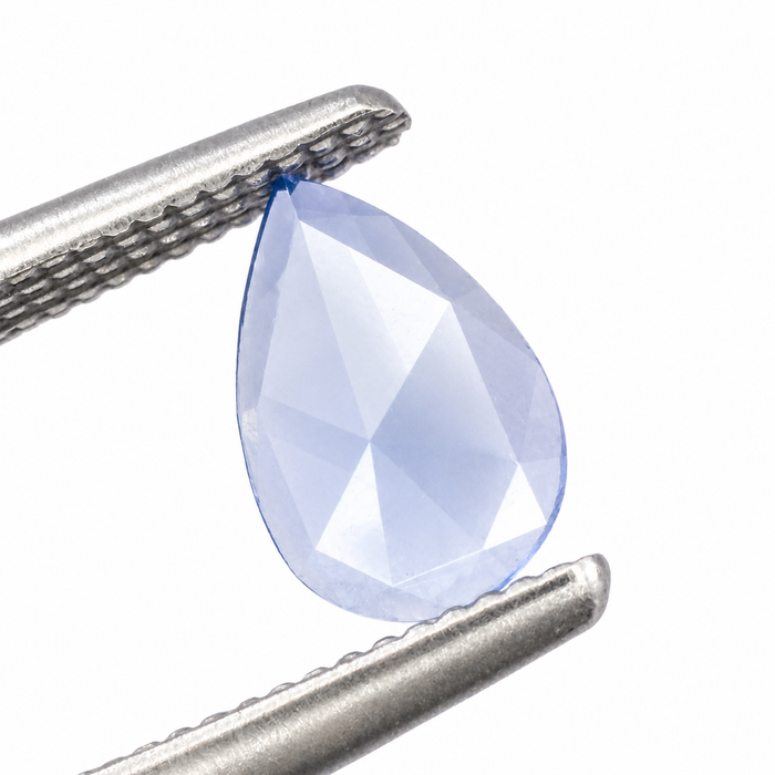 Blue Ceylon Sapphire pear rose cut 0.44 carat loose gemstone - Make your own custom jewelry design