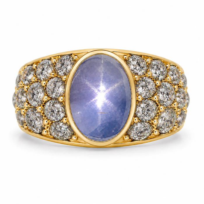 Blue Star Sapphire oval cut cabochon 2.95 carats - Make your own custom jewelry design