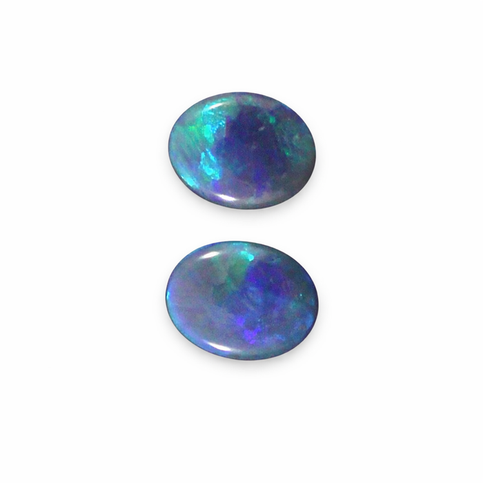 Australian black opal matched pair 1.68 carat total loose gemstone - Buy loose or customise