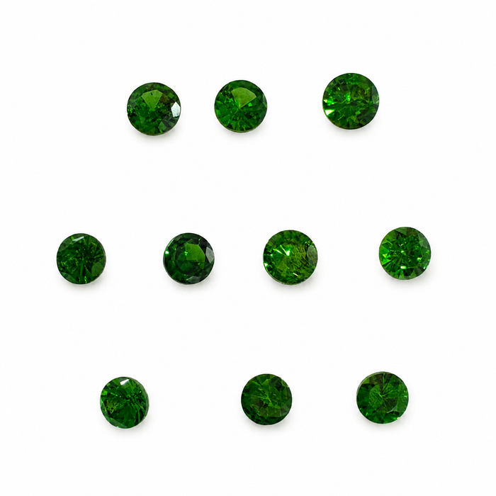 Green Tsavorite garnet round cut 0.10-0.14ct 3x1.7mm approximately each loose gemstone - price is per stone - Buy loose or customise