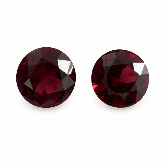 Blood red Spinel round cut matched pair 0.72 carats total - Buy loose or customise