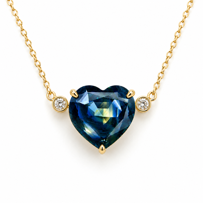 Pharaoh’s eye Australian Parti Sapphire heart cut 4.28 carats - Buy loose or customise