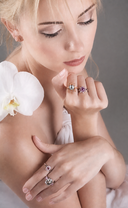 Beetle bug insect Tahitian pearl 14k rose gold ring