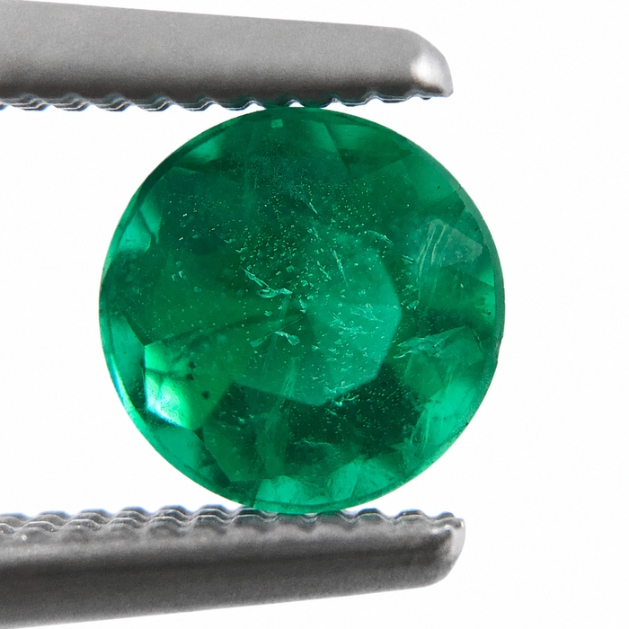 Emerald round brilliant cut 0.48 carat loose gemstone - Make a custom order